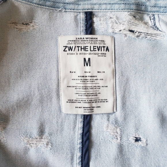 Zara woman premium denim collection ZW/LEVITA distressed coat - Picture 6 of 6